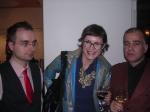 Sajam knjiga u Beču 2009. Na slici: Dragan Radovančevic (levo), Barbara Marković, Vladan Matijević